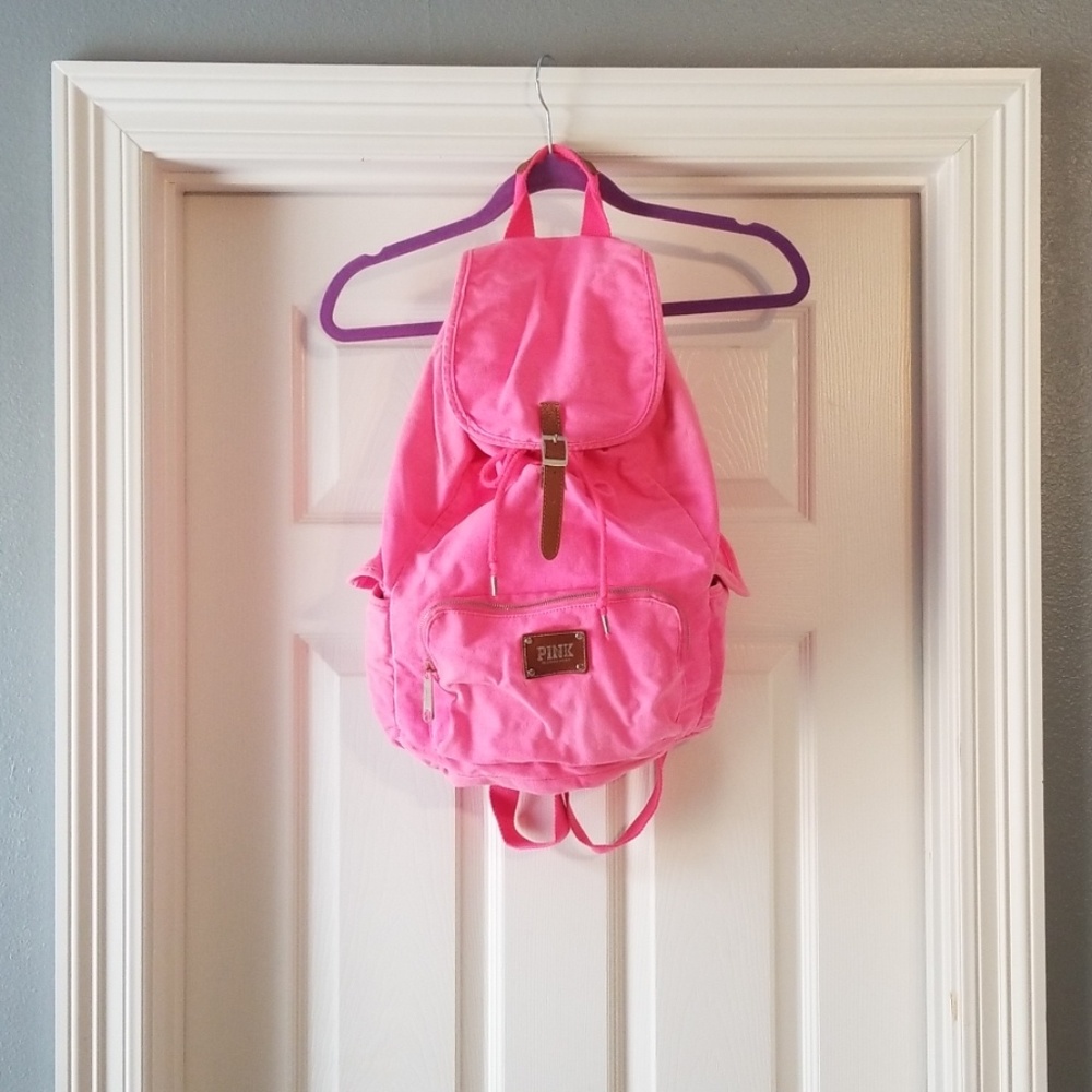 Hot Pink PINK Drawstring Backpack